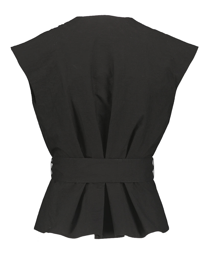 Chemisier noir à plis Bronzo Marella