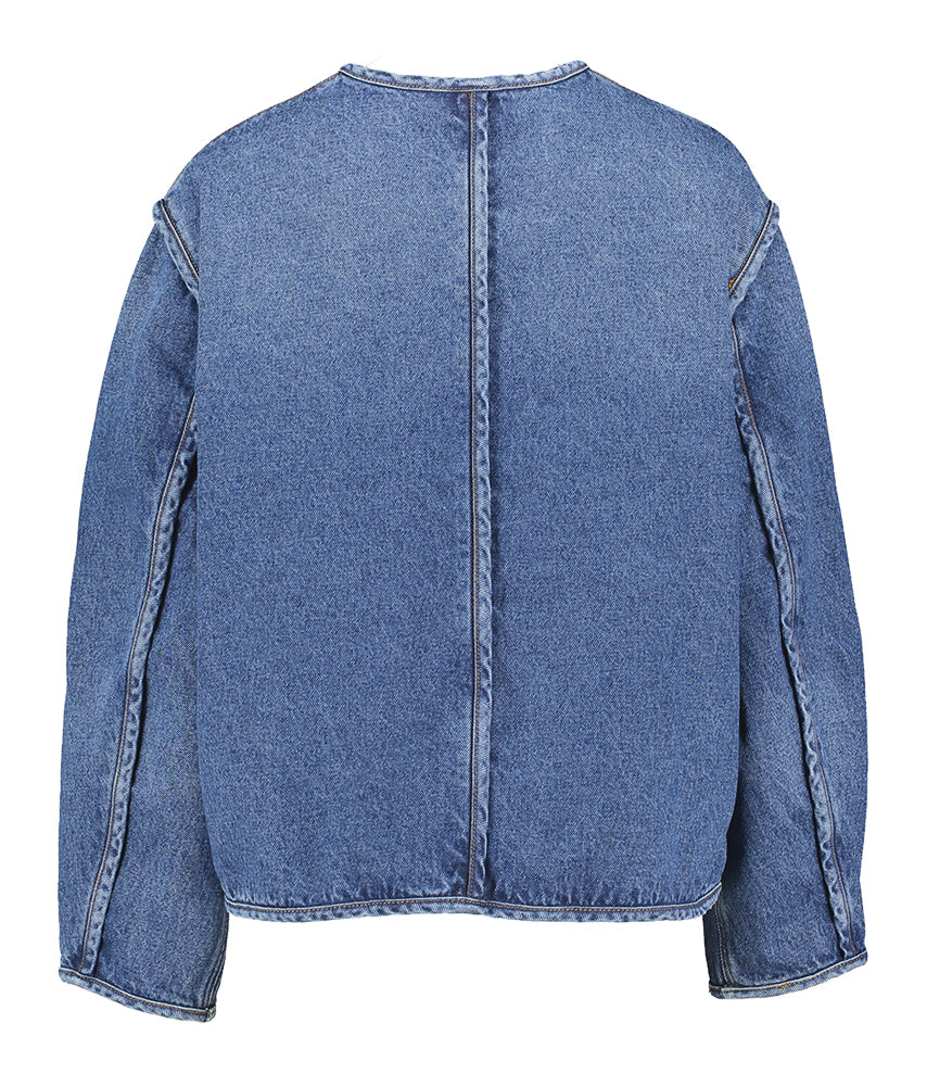 Veste en jean bleu à fermeture boutonnée Agatha Soeur