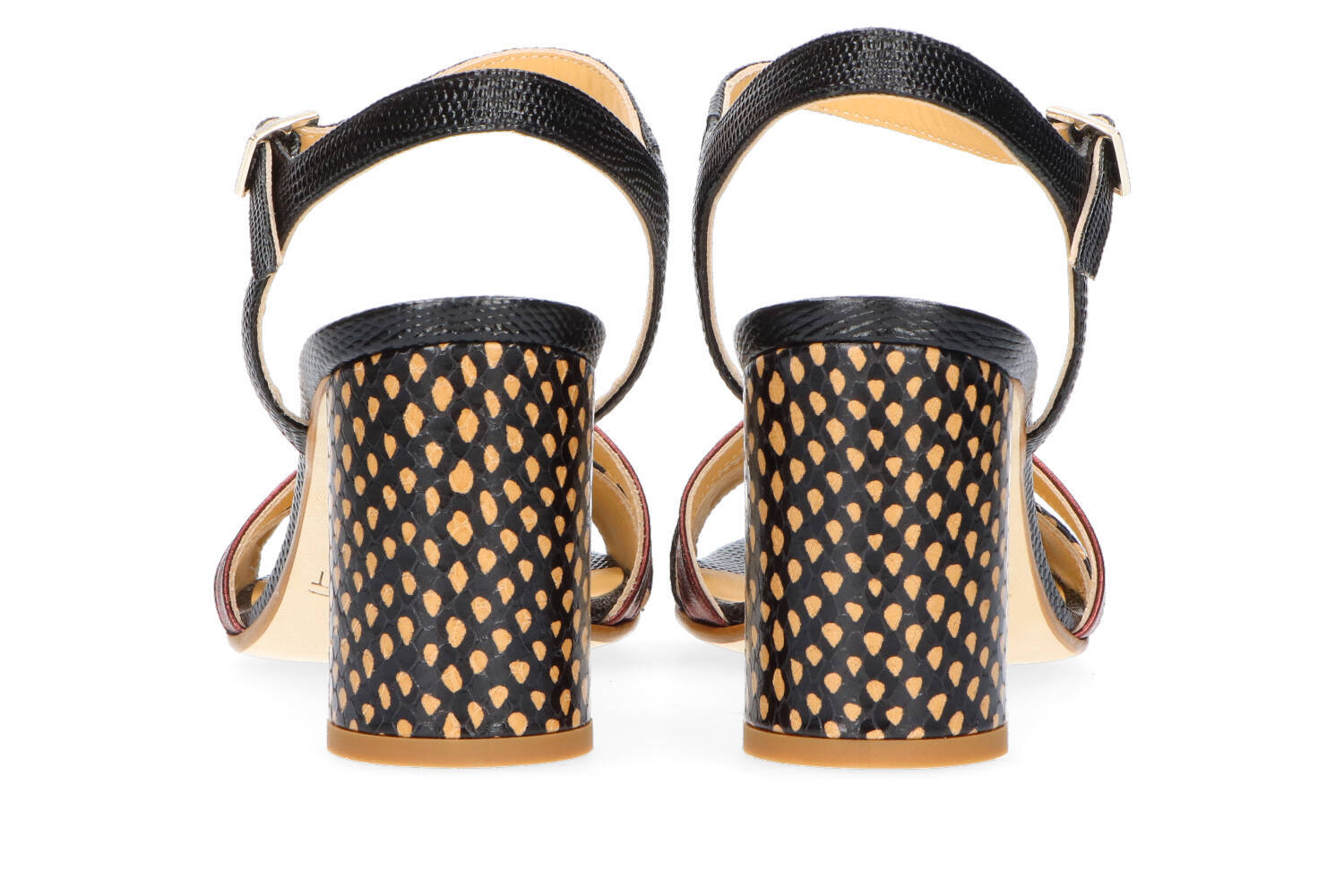 Sandales marron python à talon bloc Wilma Atelier Content