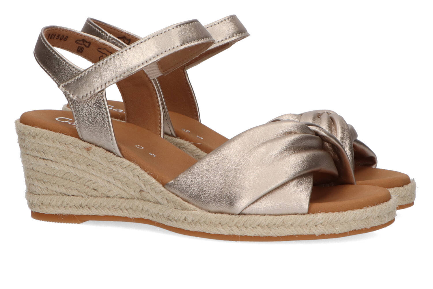 Sandales dorées à talon compensé Gabor