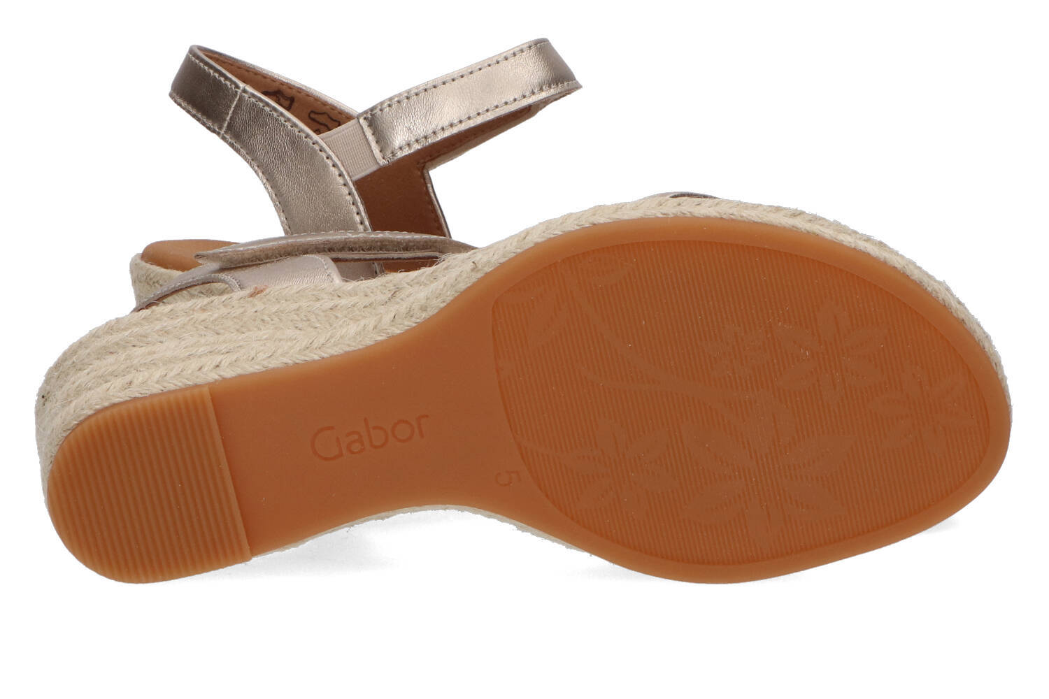 Sandales dorées à talon compensé Gabor