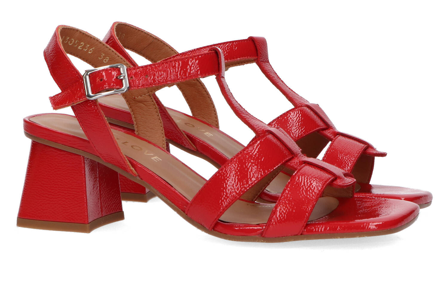 Sandales rouges à talon bloc Lodi