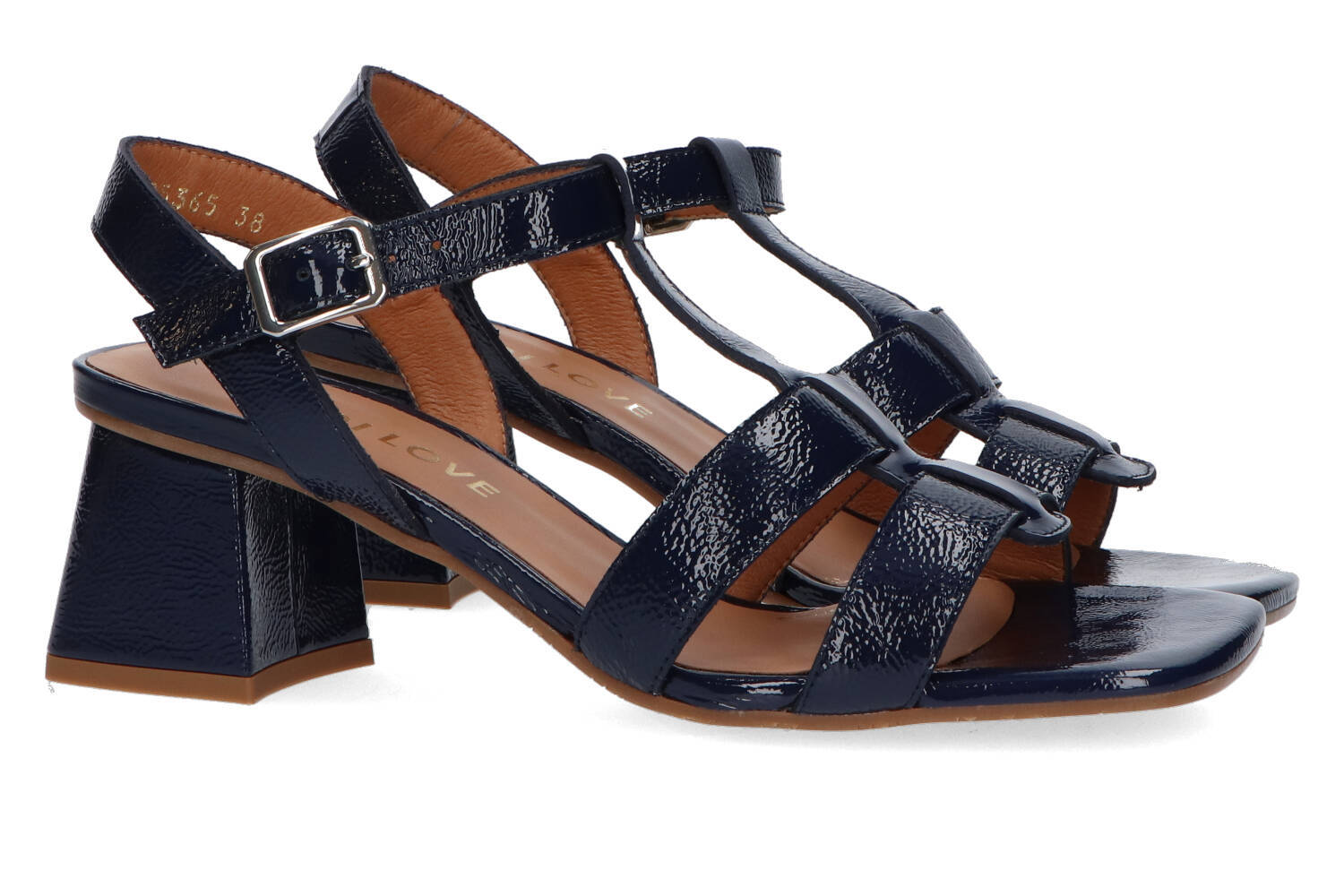 Blauwe sandalen met blokhak Lodi