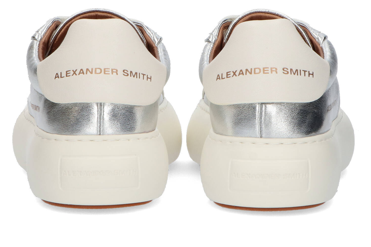 Baskets basses argentées et blanches Alexander Smith