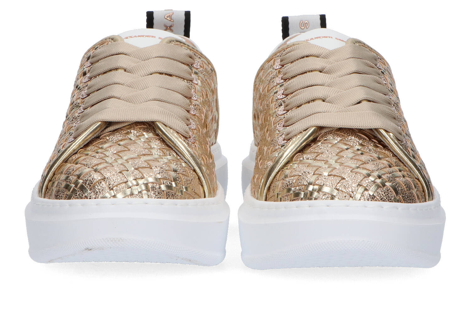 Baskets basses tissées dorées Alexander Smith