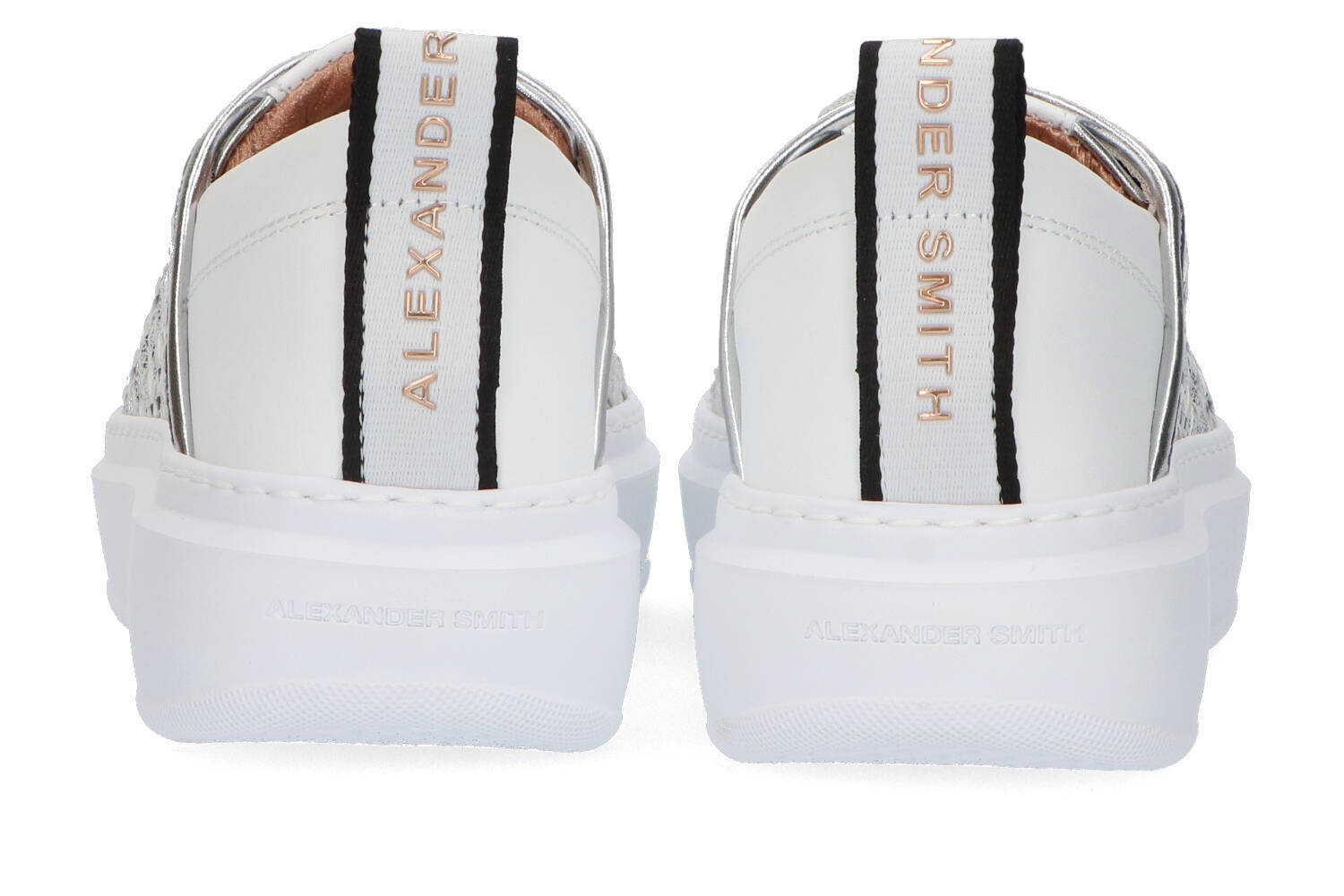 Baskets basses argentées tissées Alexander Smith