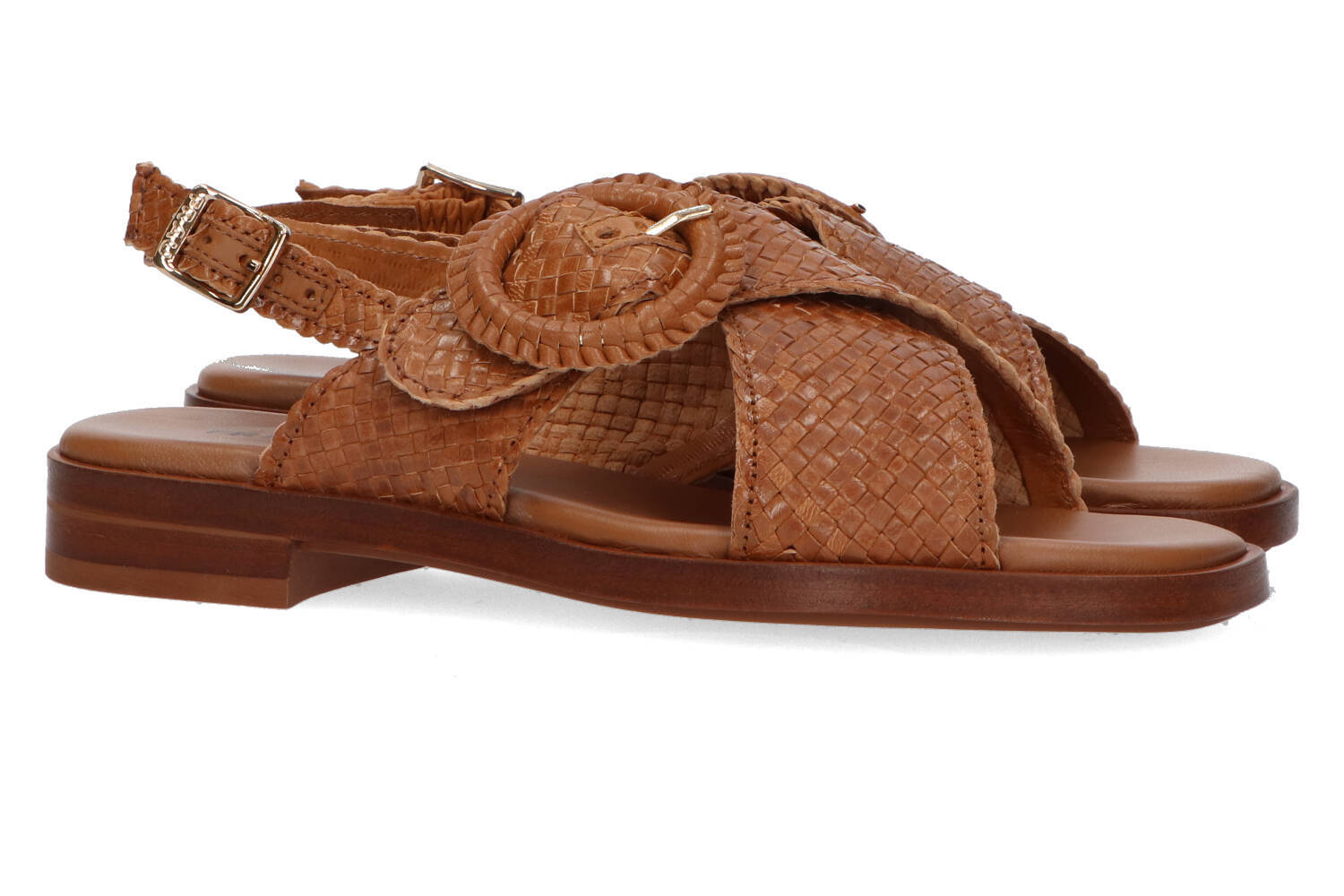 Cognac kleurige sandalen Frau
