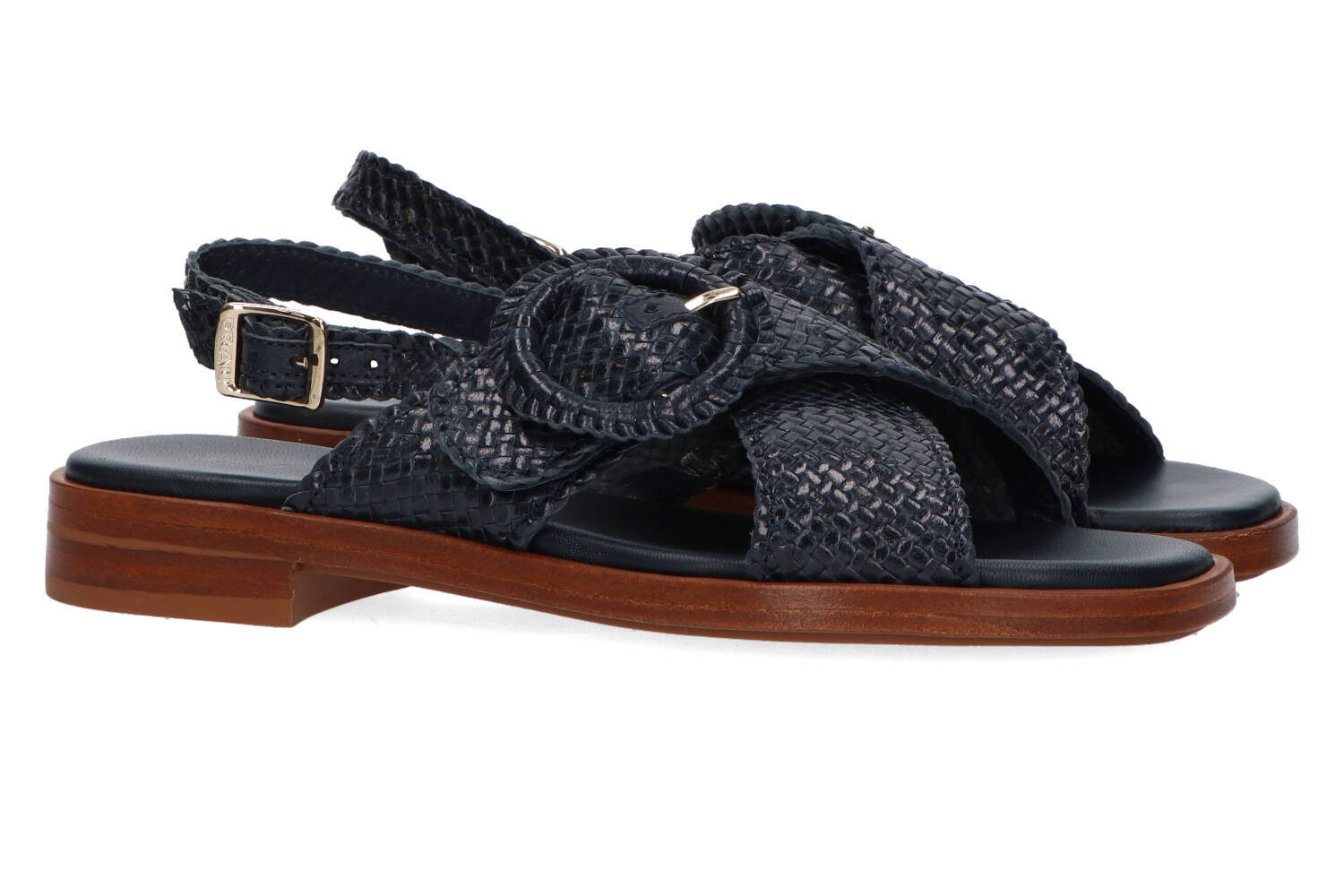 Donkerblauwe sandalen Frau