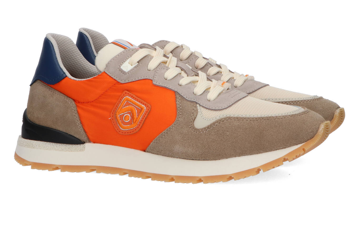 Beige/oranje lage sneakers Ambitious