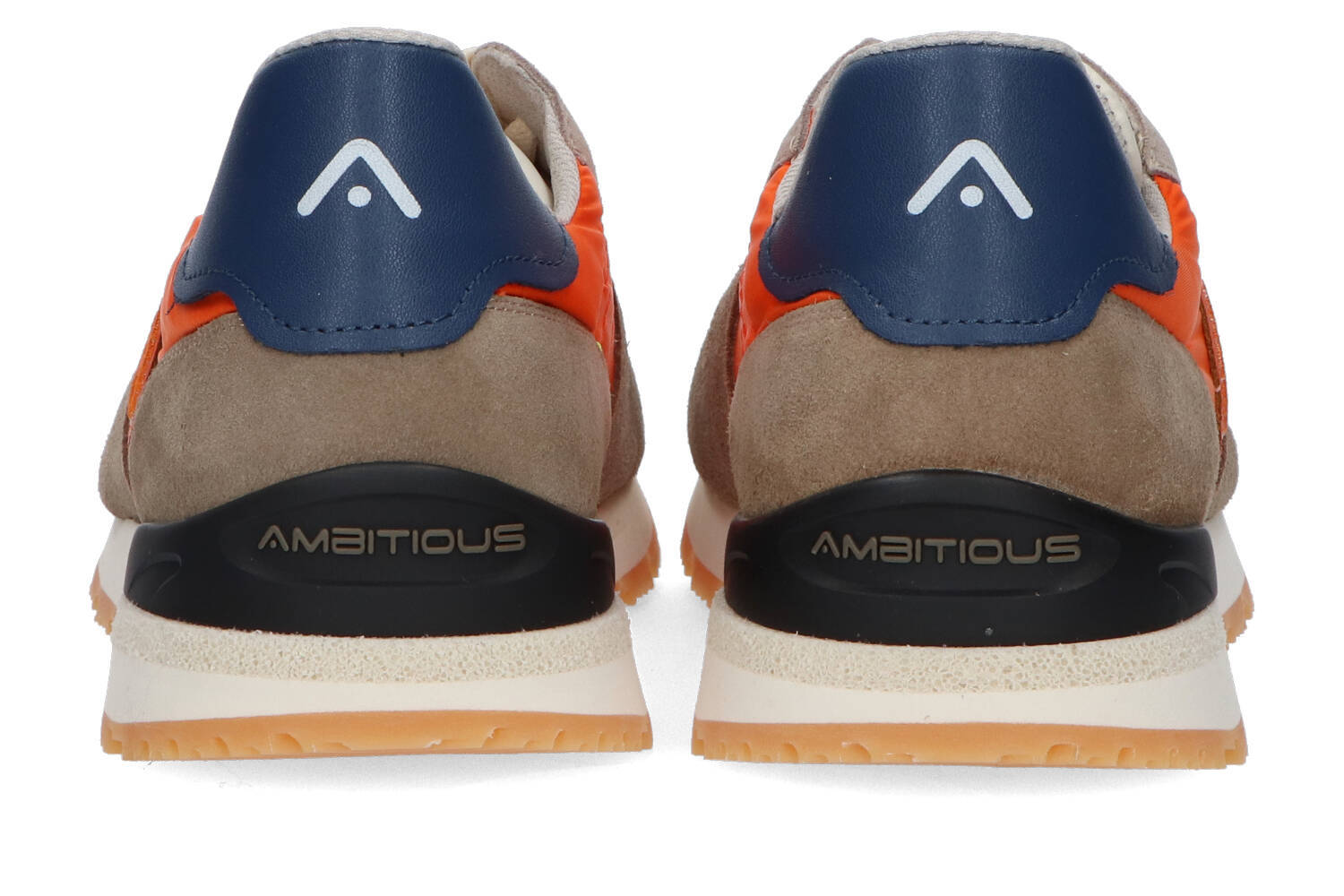 Beige/oranje lage sneakers Ambitious