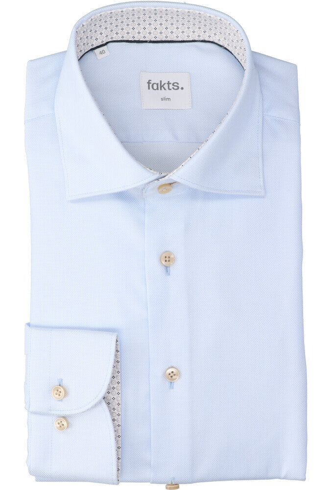 Blue light uni katoenen hemd (slim fit) met lange mouwen Fakts