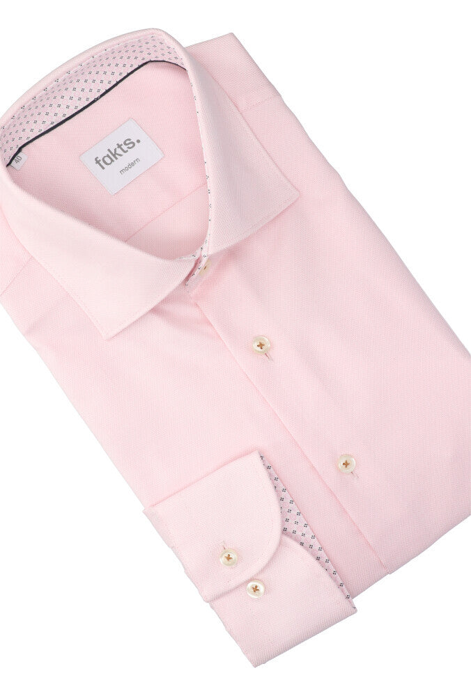 Ourlet en coton rose clair (coupe classique) à manches longues Fakts