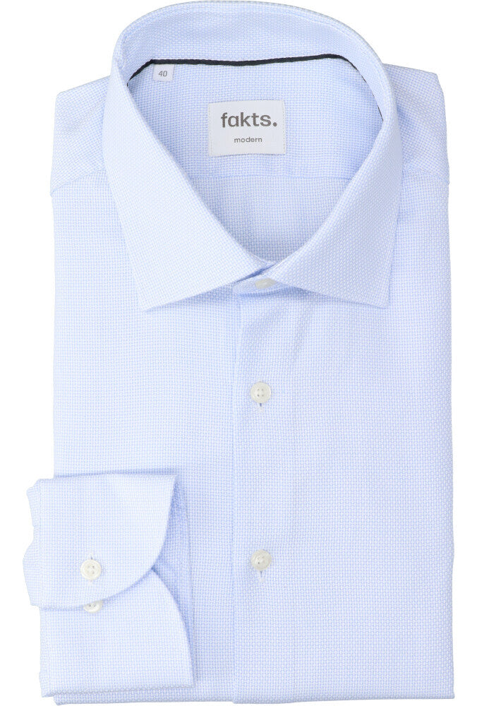 Chemise en coton bleu clair (coupe confortable) avec détails et manches longues Fakts