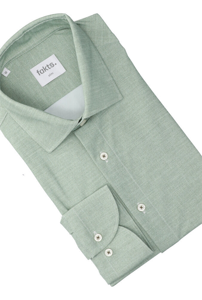 Chemise verte (coupe ajustée) à manches longues Leisure Fakts