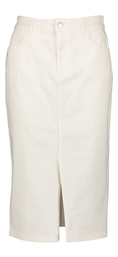 Jupe midi en jean écru fendue Alexia D'Alexine