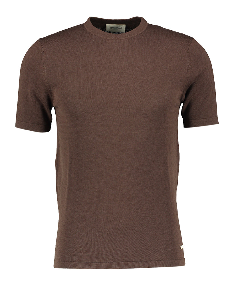 T-shirt marron foncé à poche poitrine Seven Dials