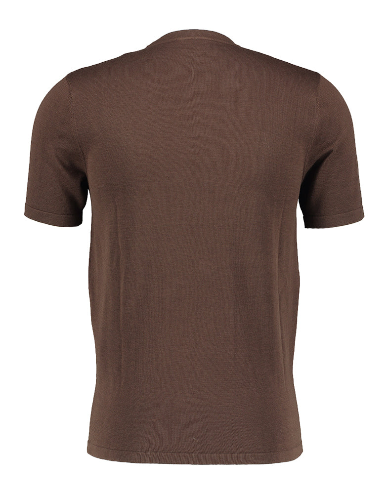 Donkerbruine T-shirt Chestpocket Seven Dials