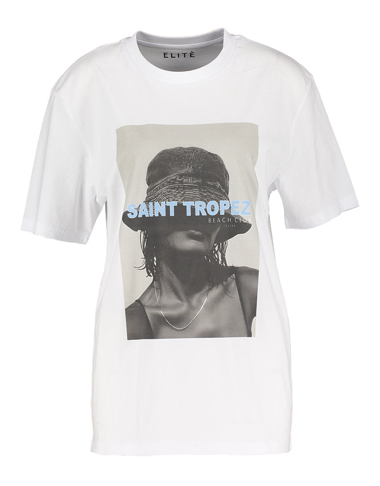 Witte T-shirt met opdruk Trop Elite
