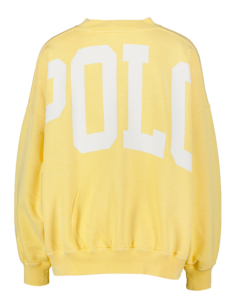 Pull jaune vif avec imprimé blanc au dos, Ralph Lauren