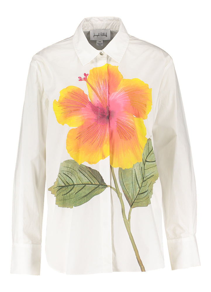 Witta katoenen oversized blouse met kleurrijke bloem Joseph Ribkoff