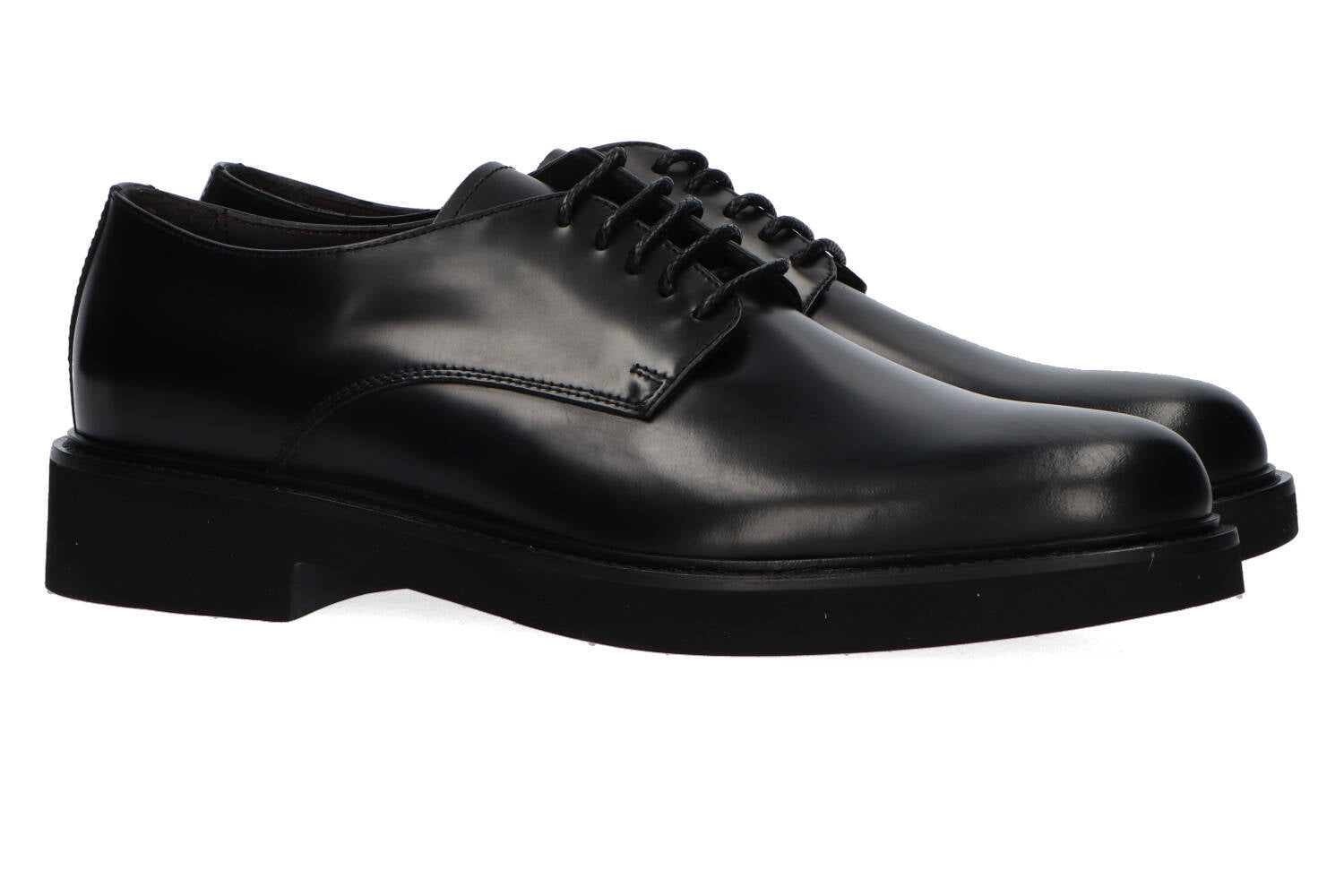 Chaussures à lacets noires brillantes Rossano Bisconti