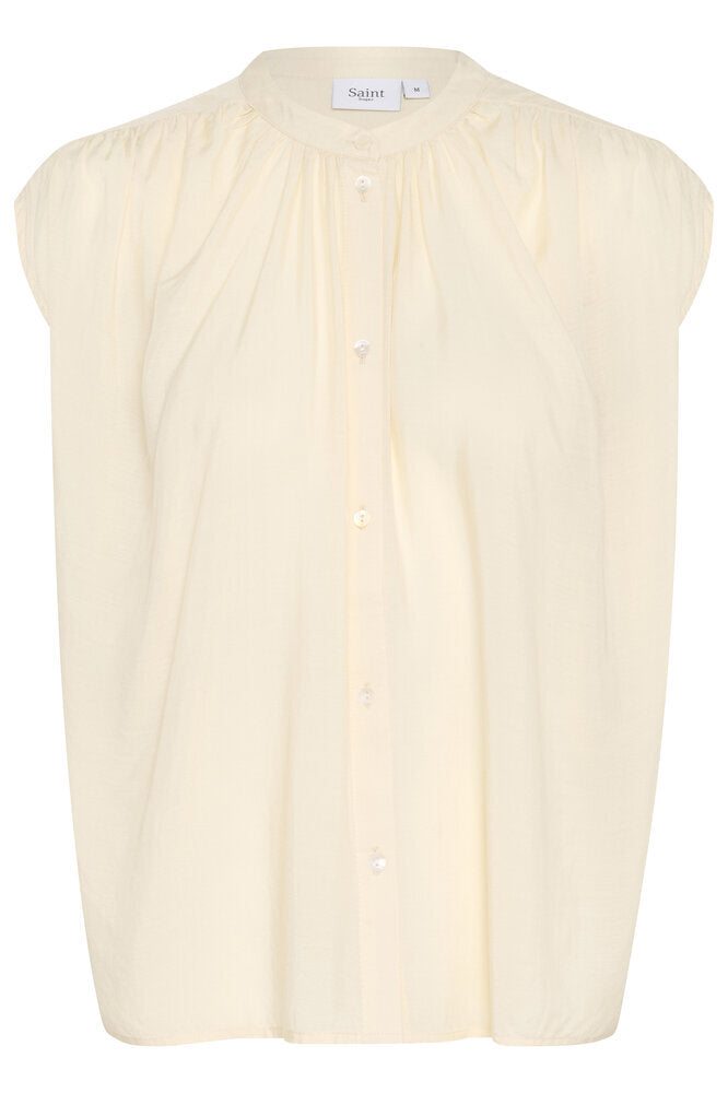 Chemisier beige sans manches Saint Tropez