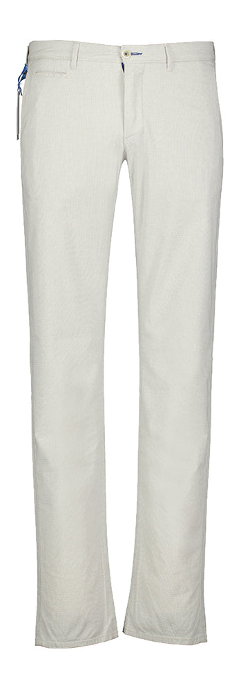 Licht grijze geklede broek met fijne ruitmotief Atelier Noterman