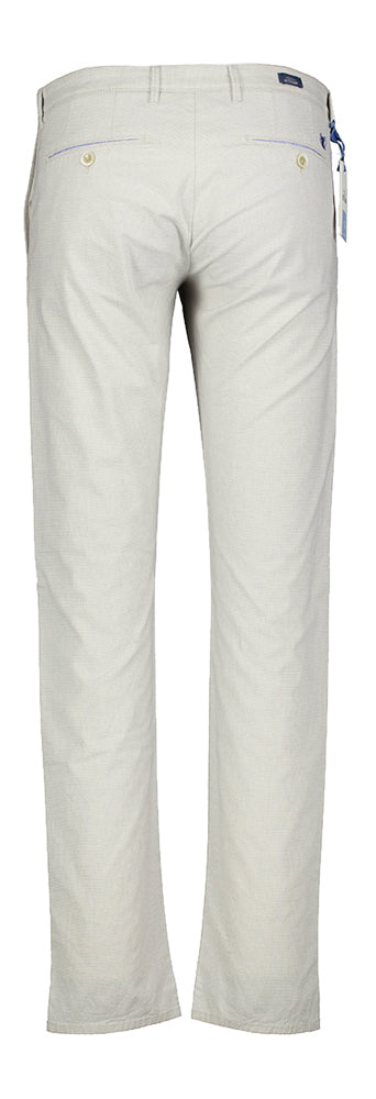 Licht grijze geklede broek met fijne ruitmotief Atelier Noterman