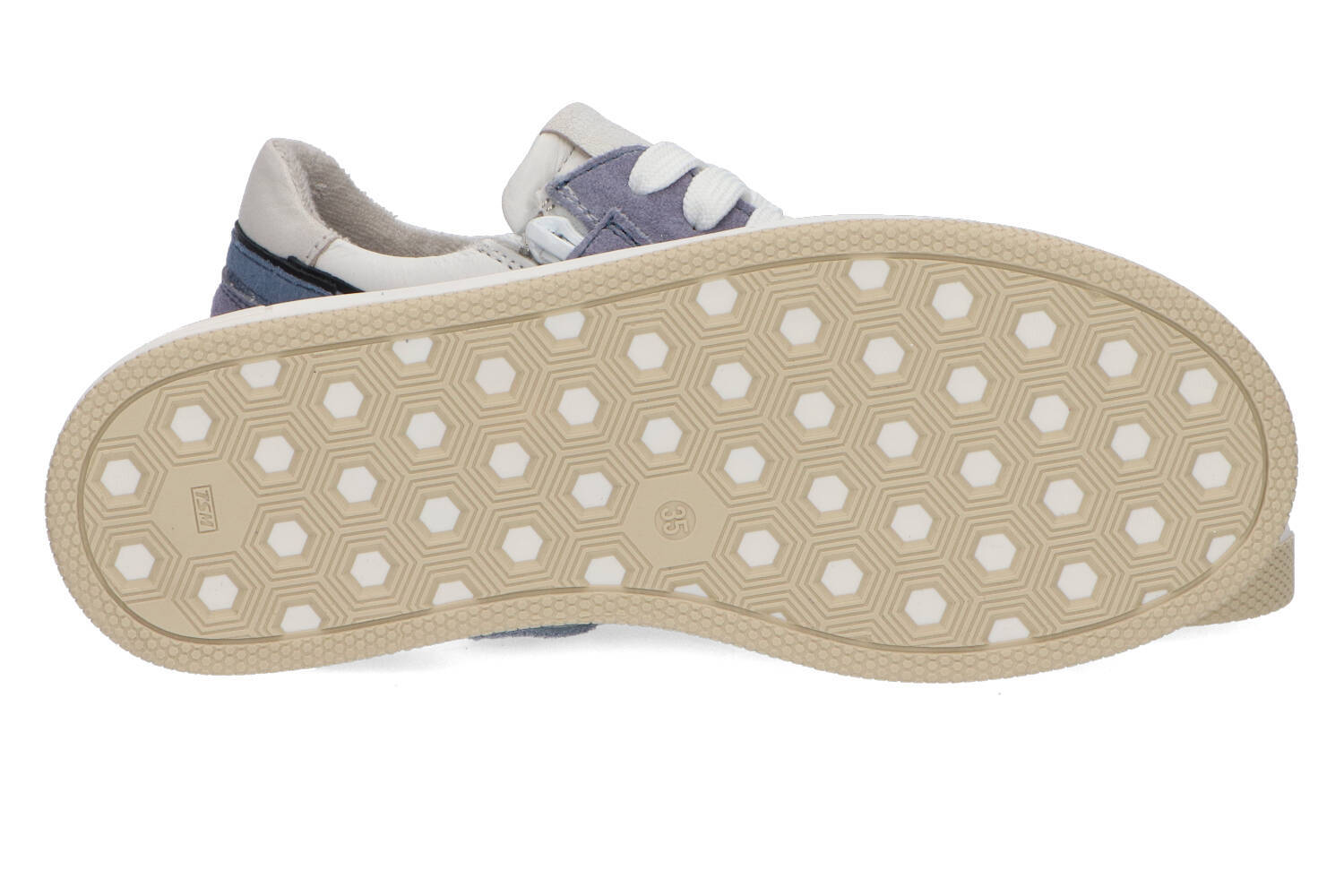 Witte lage sneakers met lichtblauwe details Hip Shoe Style