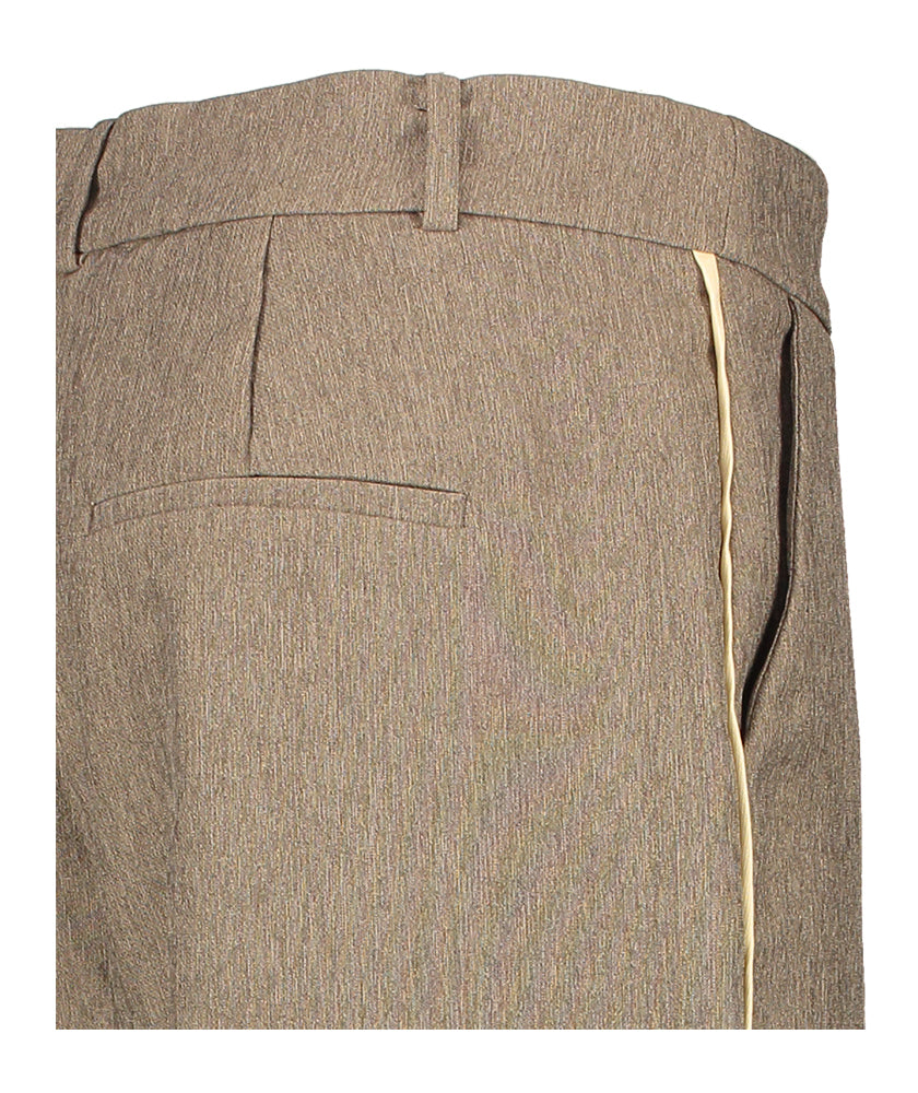 Pantalon beige foncé à bande latérale Co'Couture