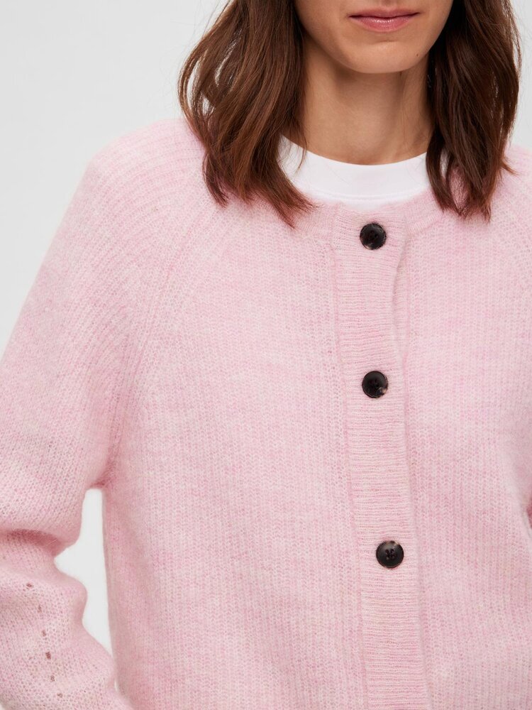 Bleached mauve gilet met bruine knopen Selected