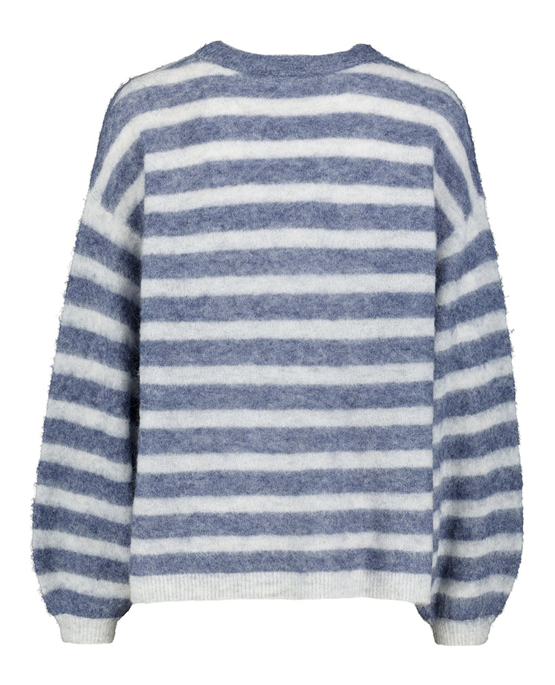 Pull rayé bleu en laine d'alpaga Nen American Vintage