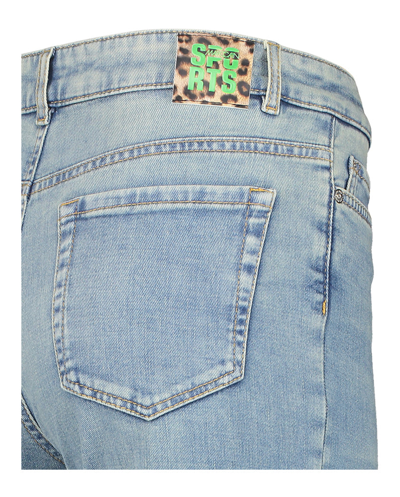Lichtblauwe wide fit enkel jeans met dierenprint Marccain Sport