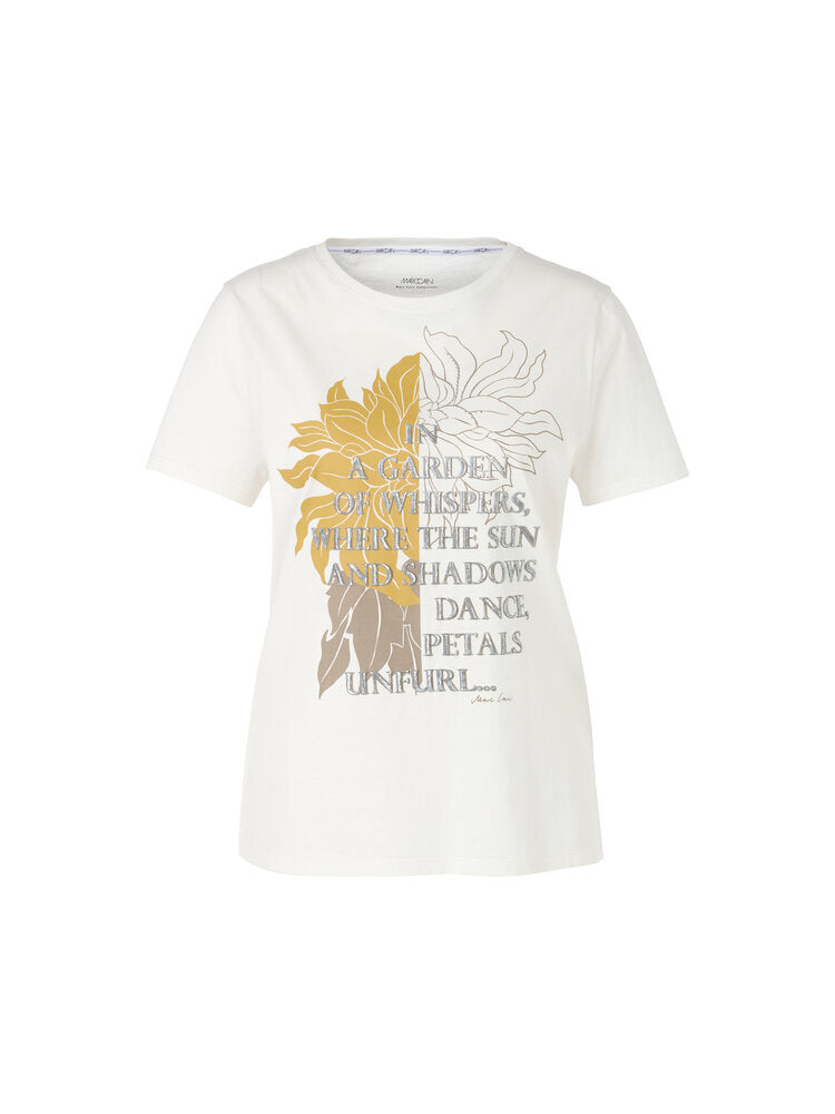Ecru t-shirt met opdruk Marc Cain collections