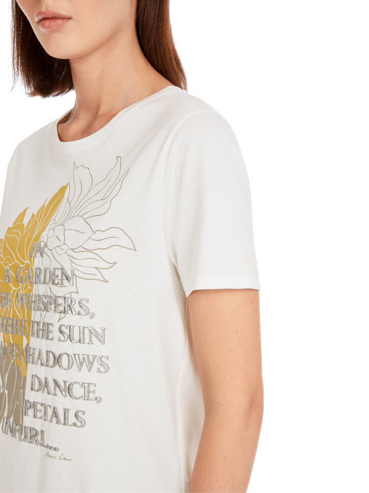 Ecru t-shirt met opdruk Marc Cain collections