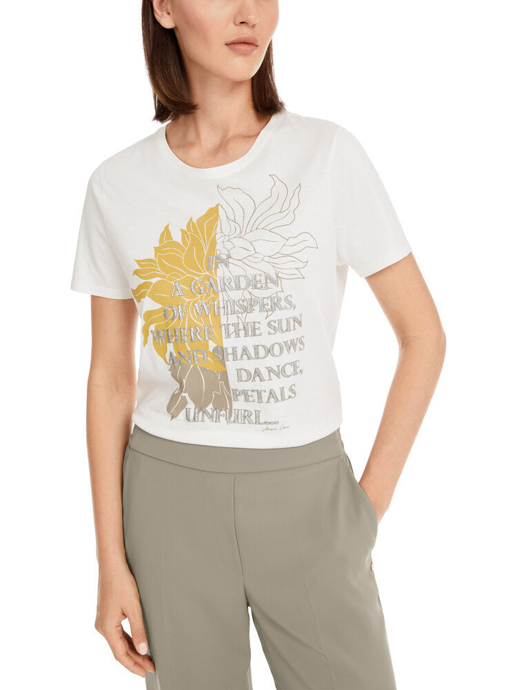Ecru t-shirt met opdruk Marc Cain collections