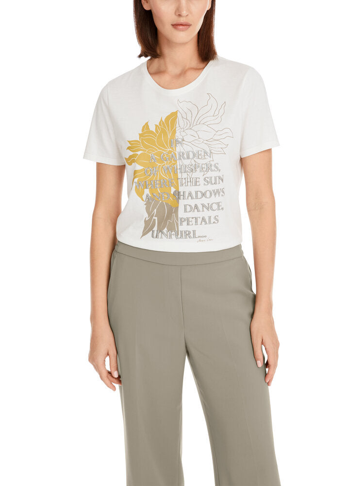 Ecru t-shirt met opdruk Marc Cain collections