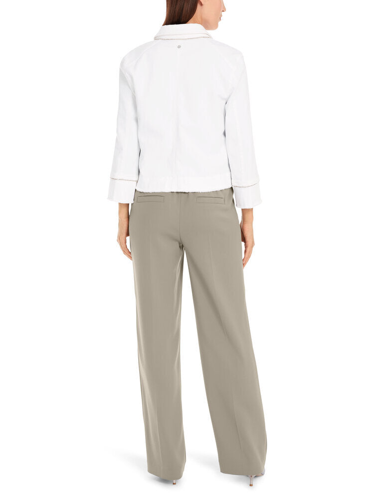 Wit jeansjasje met uitgerafelde onderkant Marc Cain collections