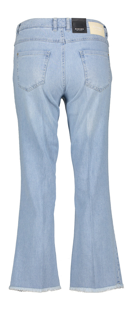 Lichtblauwse cropped jeans met uitgerafelde boord Antonia cropped