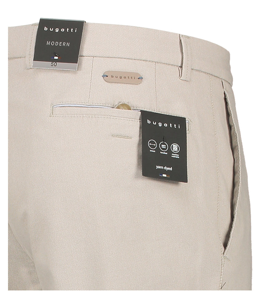 Pantalon long beige à structure fine Bugatti