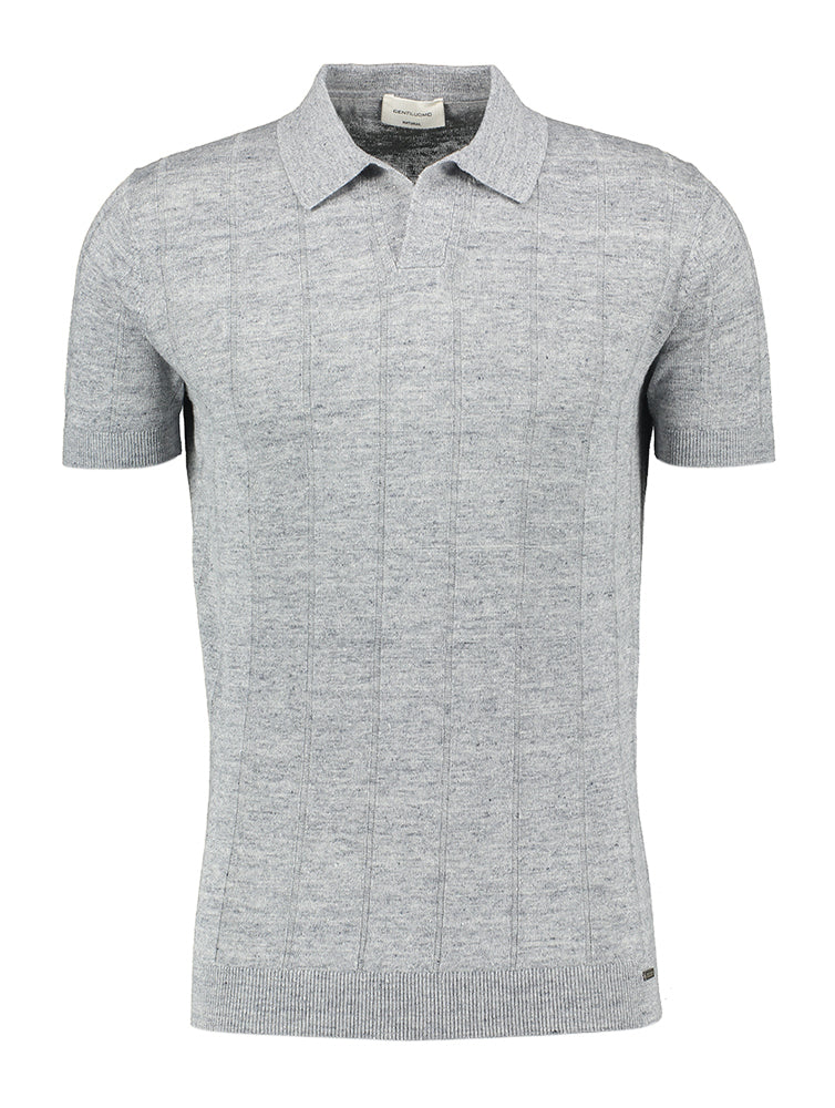 Polo en lin gris Gentiluomo