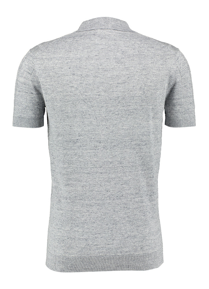 Polo en lin gris Gentiluomo