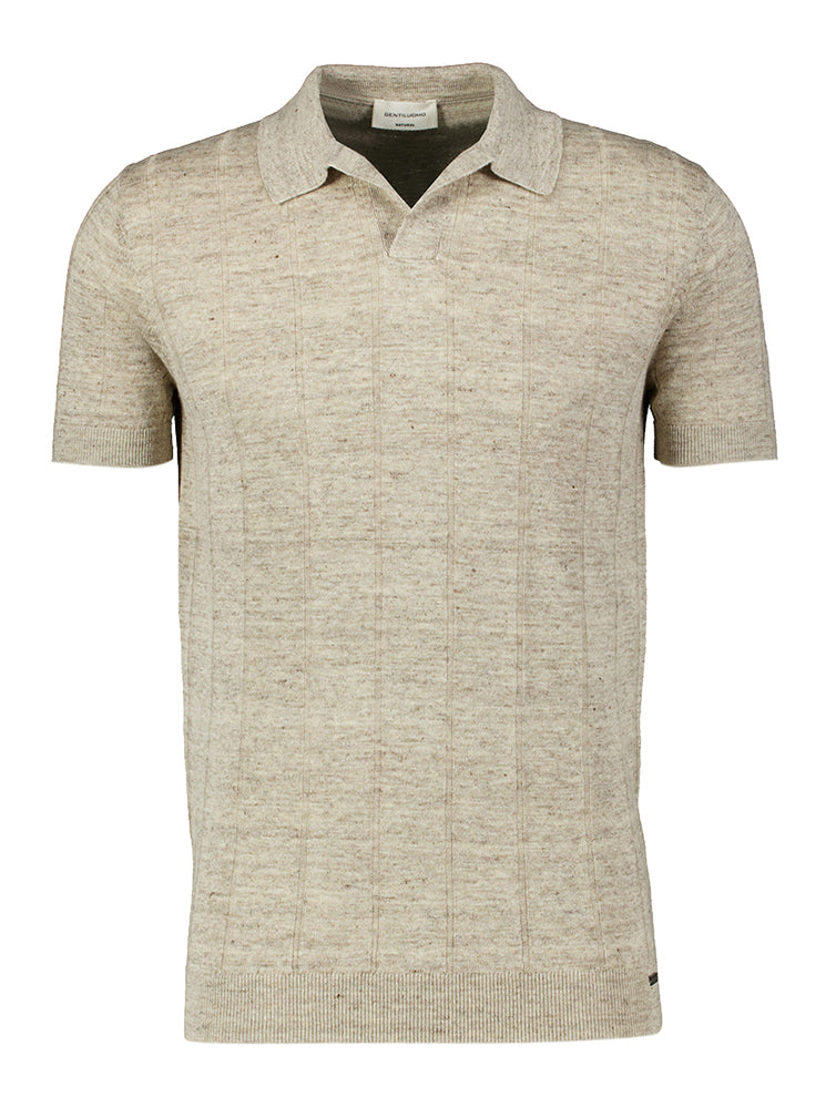 Polo en lin beige Gentiluomo