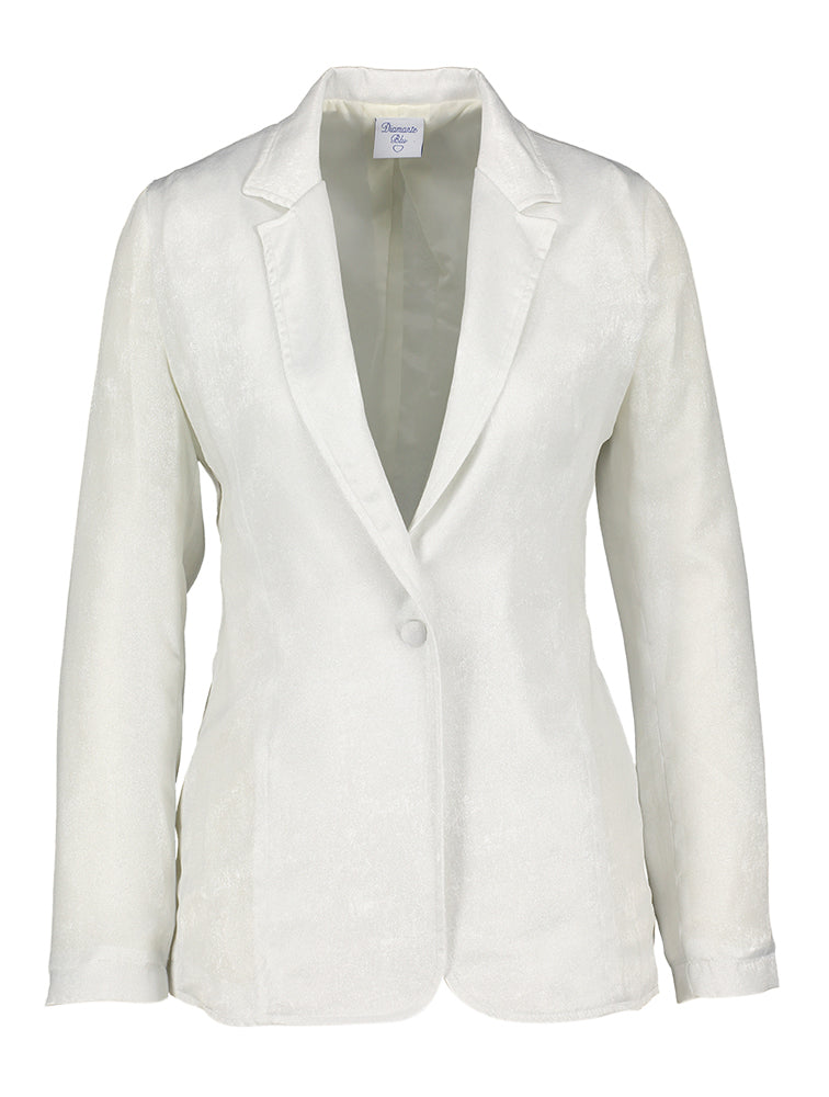 Witte blazer met glans Communie Diamante Blu