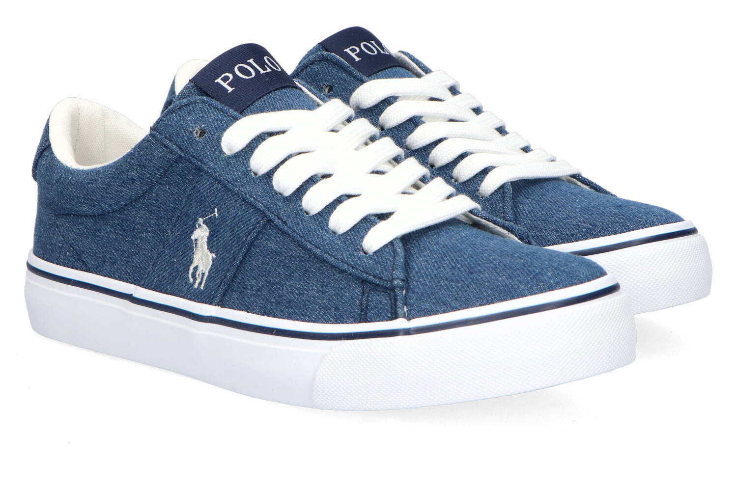 Jeansblauwe lage sneakers met veters Sayer Ralph Lauren