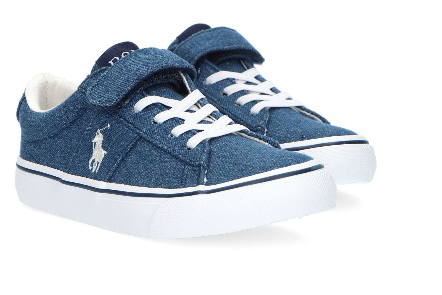Jeansblauwe lage sneakers met velcro Sayer Ralph Lauren