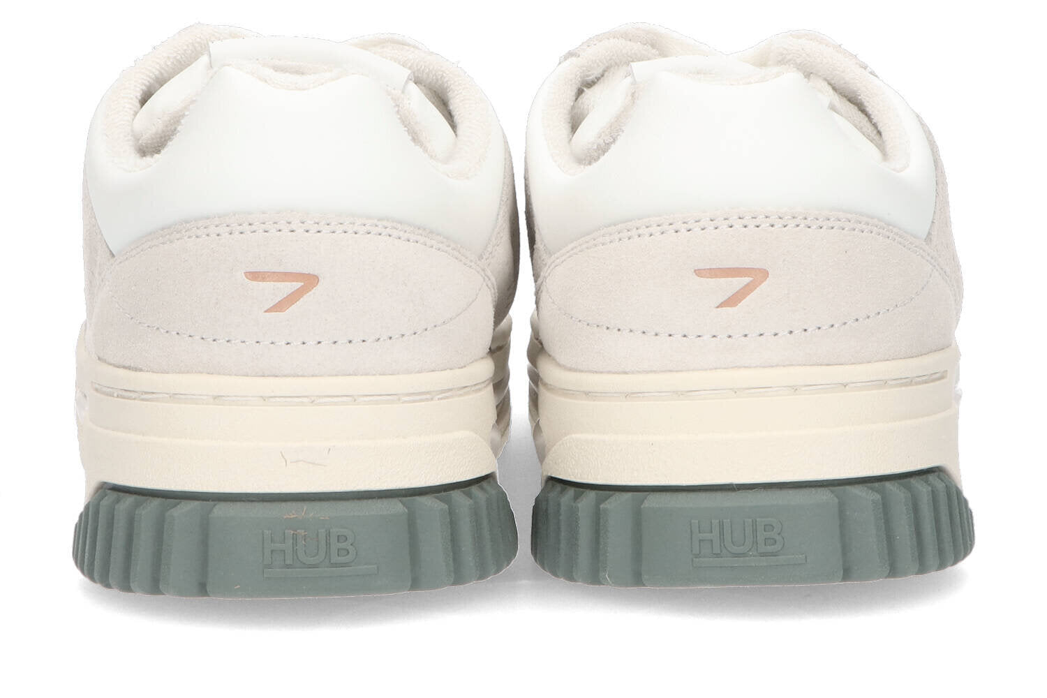 Beige-saga green lage sneakers HUB