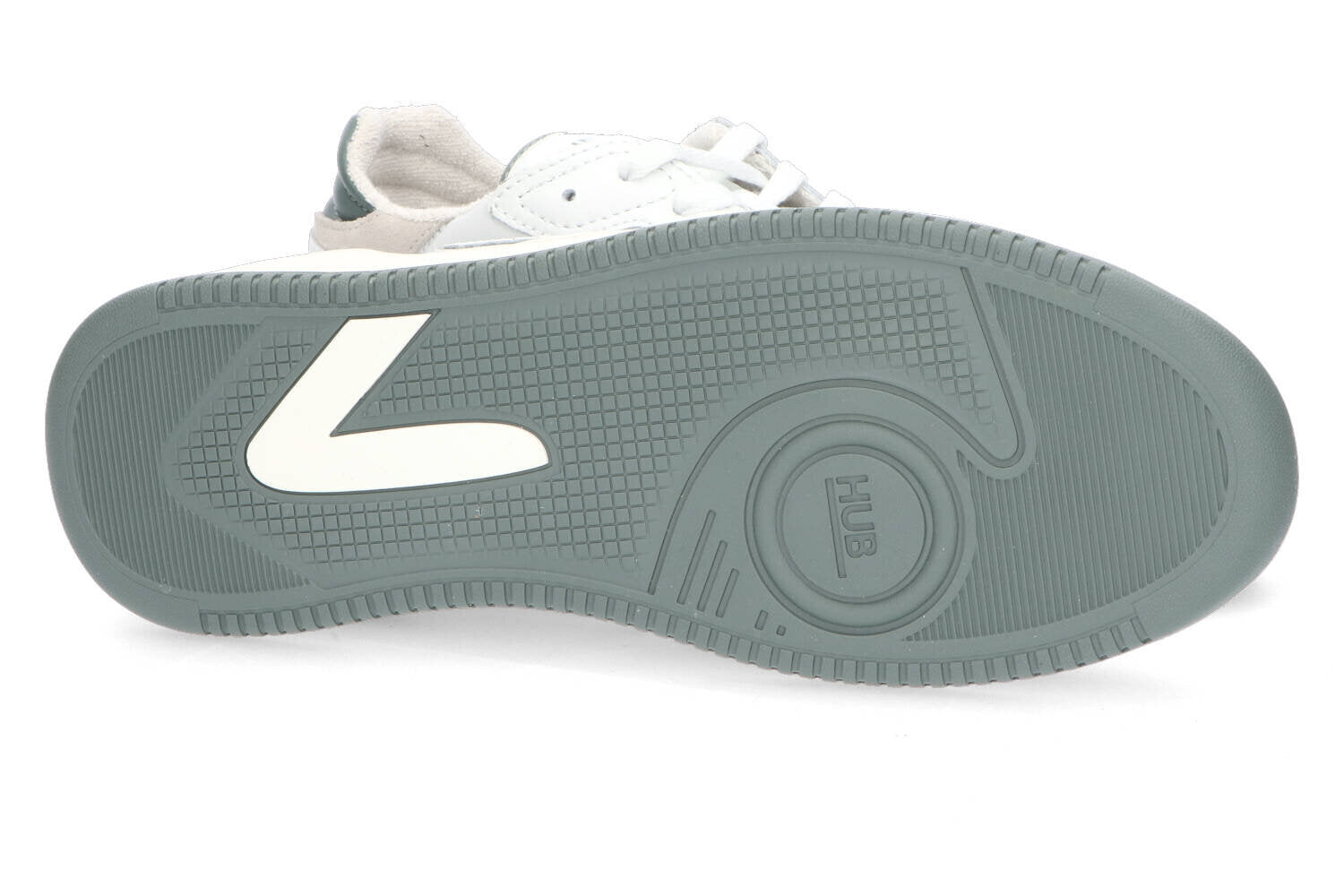 Baskets basses vert ivoire et sauge HUB