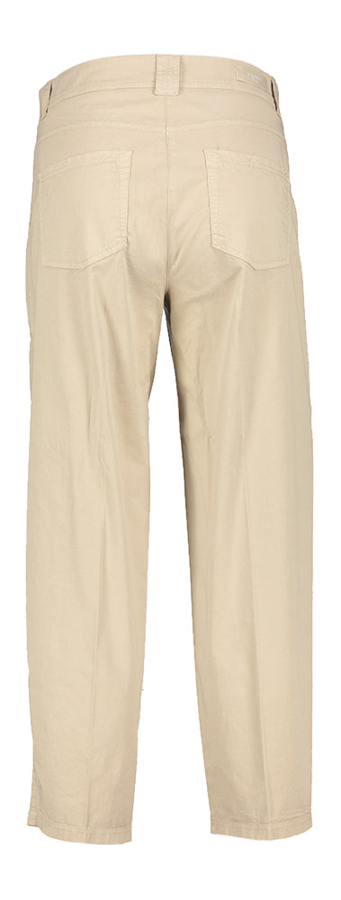 Pantalon Cambio en coton beige avec poches plaquées
