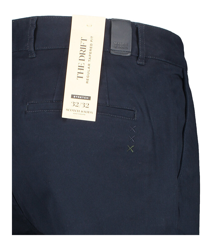Pantalon chino bleu foncé, coupe fuselée, Scotch &amp; Soda